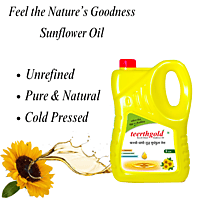 Teerthgold's Cold Pressed Sunflower Oil 5 Litre Pack Teerthgold's Cold Pressed Sunflower Oil 5 Litre Pack