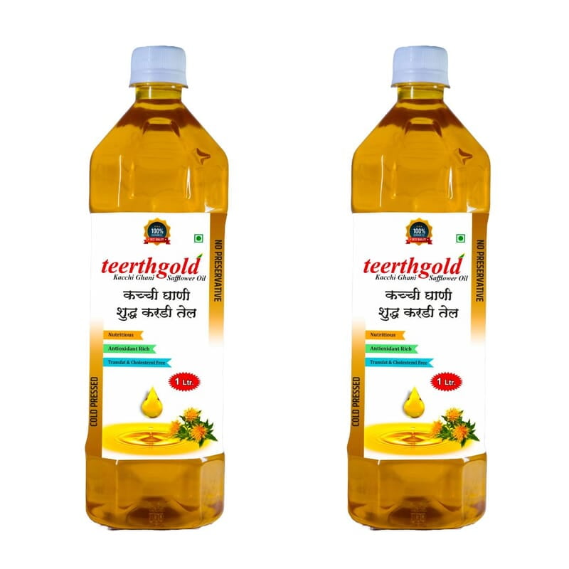 Teerthgold's Safflower (Kardi) Oil 2 Litre Pack Teerthgold's Safflower (Kardi) Oil 2 Litre Pack
