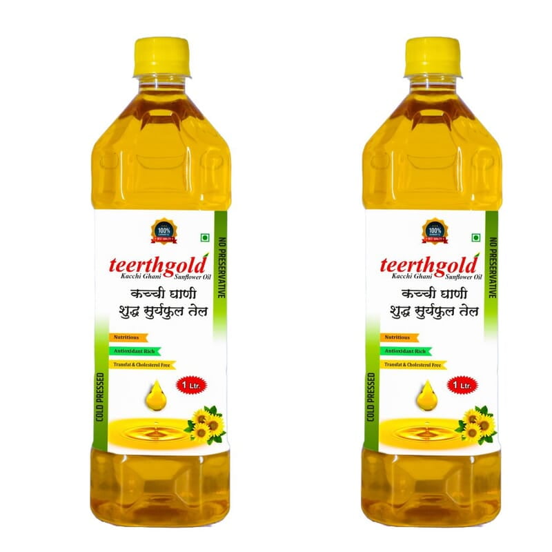 Teerthgold's Cold Pressed Sunflower Oil 2 Liter Pack Teerthgold's Cold Pressed Sunflower Oil 2 Liter Pack